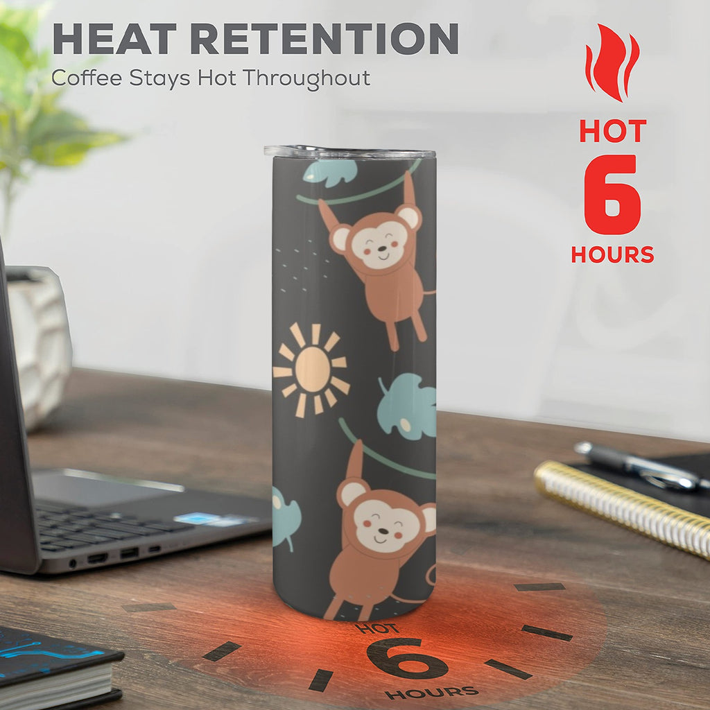 Monkey Swing - 20oz Tall Skinny Tumbler with Lid and Straw