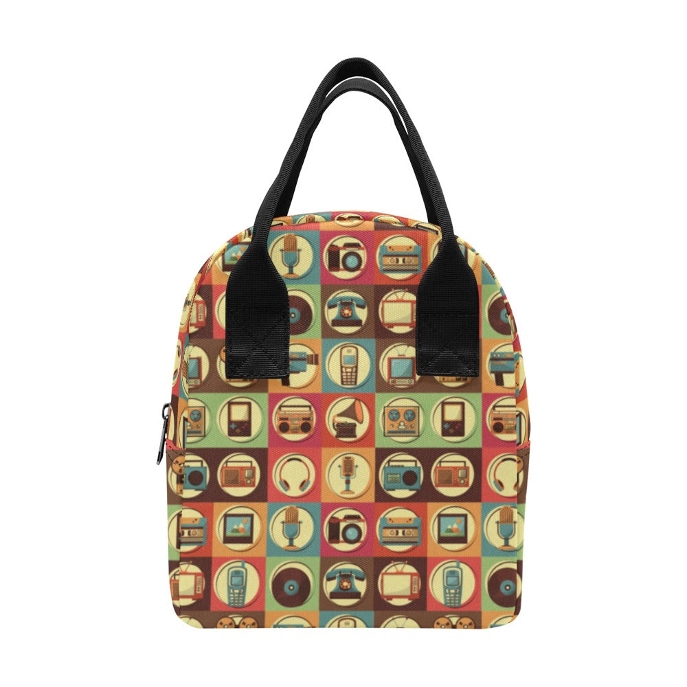 Retro Life - Zipper Lunch Bag One Size Zipper Lunch Bag Printed Offshore
