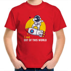 I Am Out Of This World, Astronaut - Kids Youth T-Shirt Red Kids Youth T-shirt Printed In Australia Space