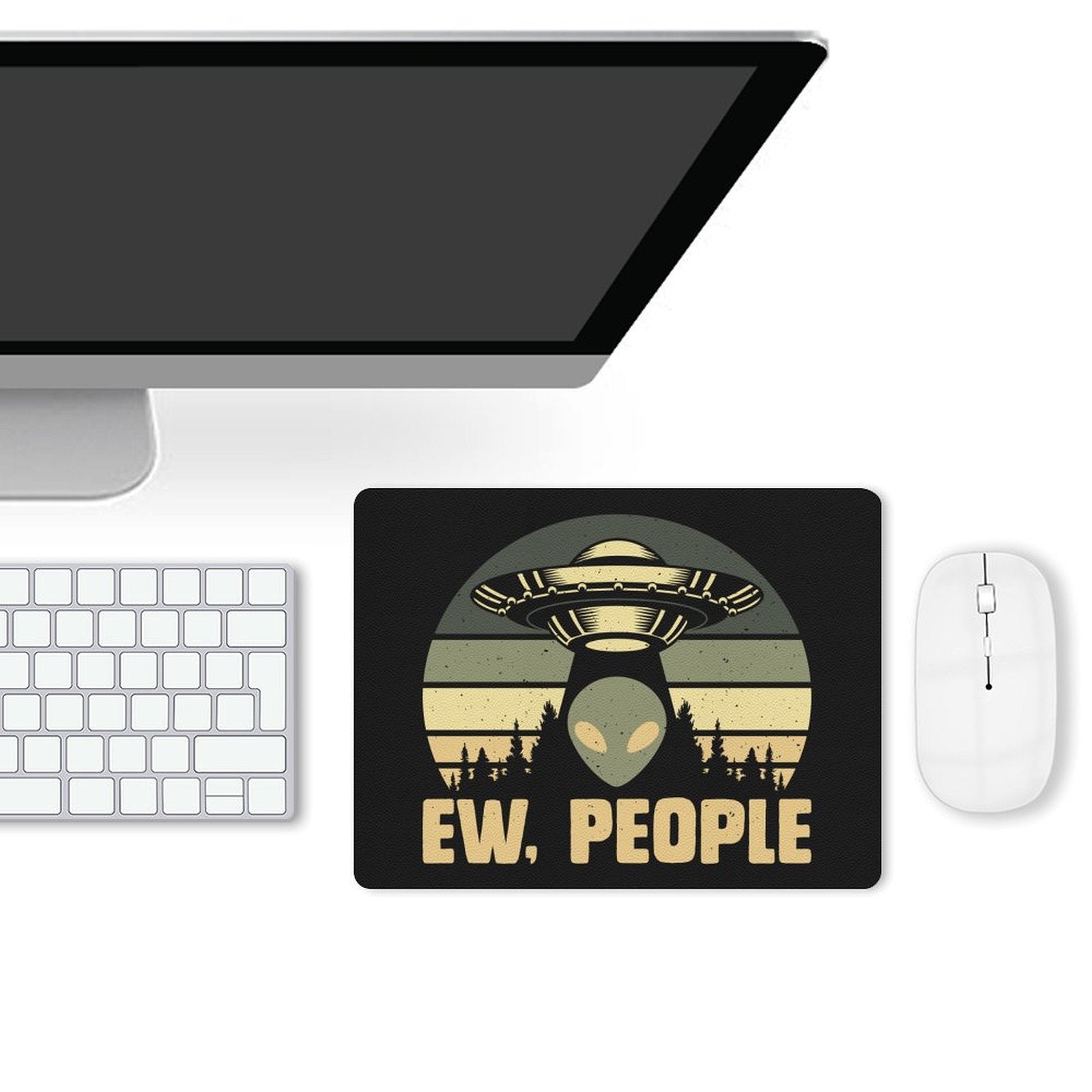 Alien, Ew People - Leather Mouse Pad Leather Mouse Pad Printed Offshore Sci Fi