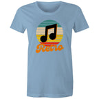 Retro Music - Womens T-shirt Carolina Blue Womens T-shirt Music Printed In Australia Retro