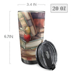 Watercolour Books - 20oz Mobile Tumbler with Lid (Black Lock) 20oz Travel Mug Printed Offshore Reading