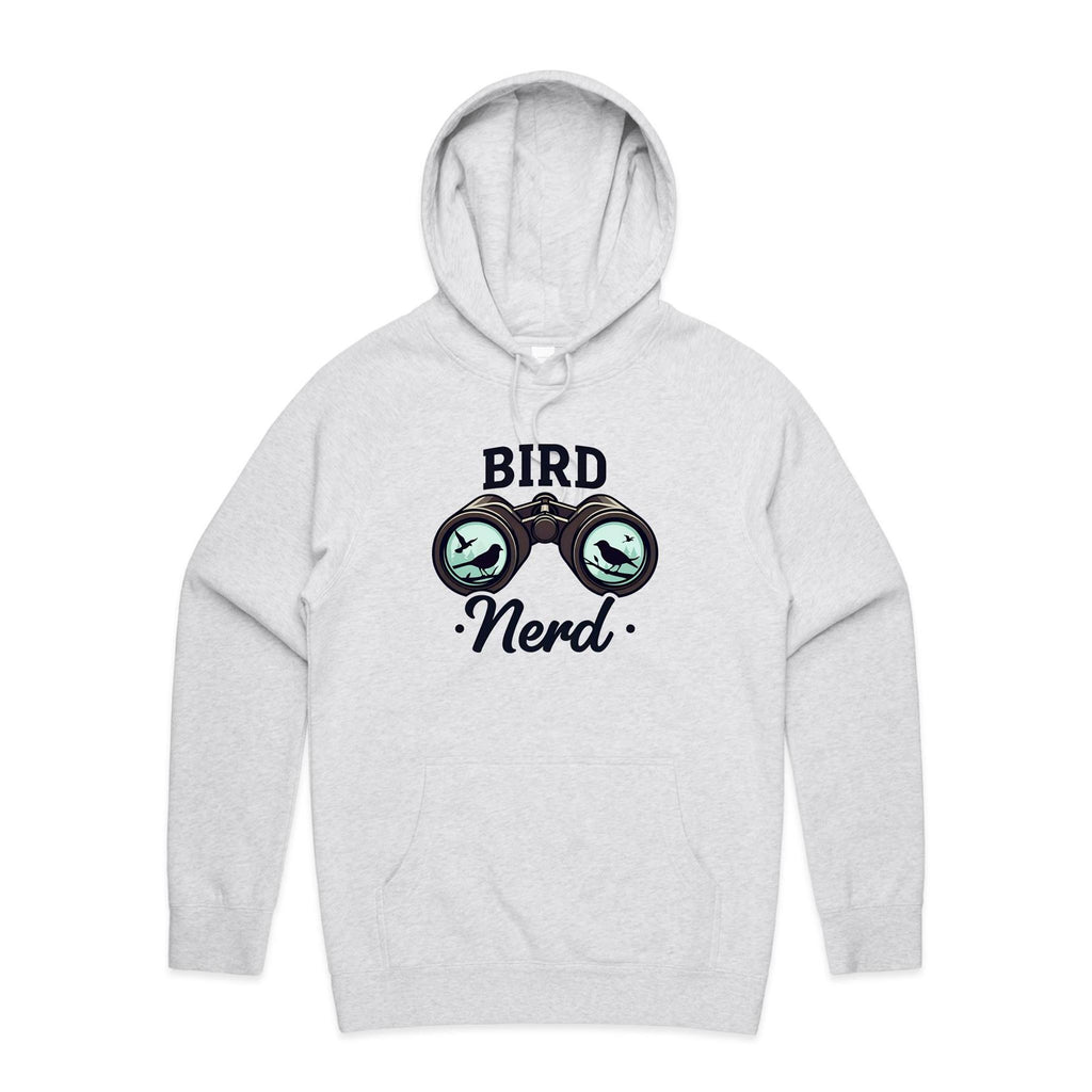 Bird Nerd - Mens Hoodie White Marle Mens Hoodie animal Printed In Australia