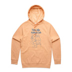 The Coffee Addicts Club - Mens Hoodie Peach Mens Hoodie Coffee Printed In Australia