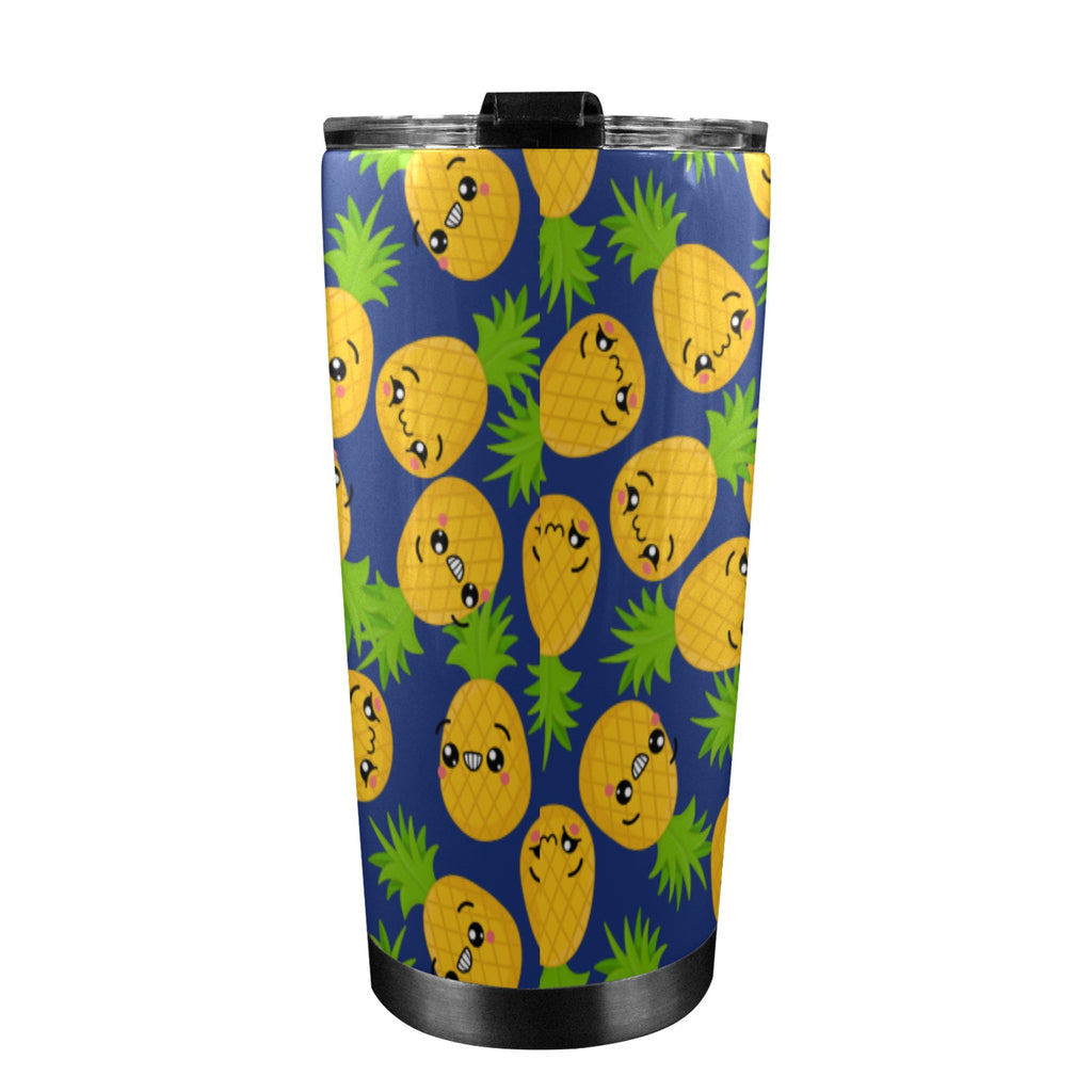 Cool Pineapples - 20oz Mobile Tumbler with Lid (Black Lock) 20oz Travel Mug Food Printed Offshore