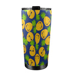 Cool Pineapples - 20oz Mobile Tumbler with Lid (Black Lock) 20oz Travel Mug Food Printed Offshore