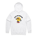Keep On Moving Men's AS Colour Hoodie White Mens Hoodie Fitness Positivity Printed In Australia