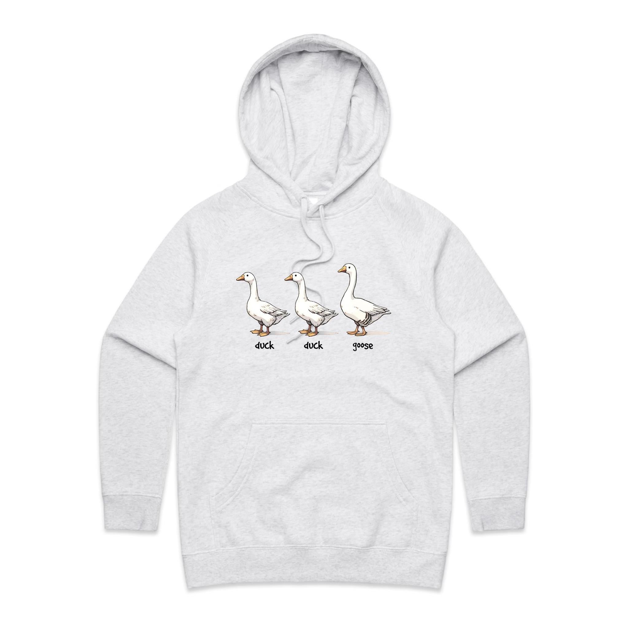 Duck Duck Goose - Womens Hoodie White Marle Womens Hoodie animal Printed In Australia