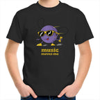 Music Moves Me - Kids Youth T-Shirt Black Kids Youth T-shirt Music Printed In Australia