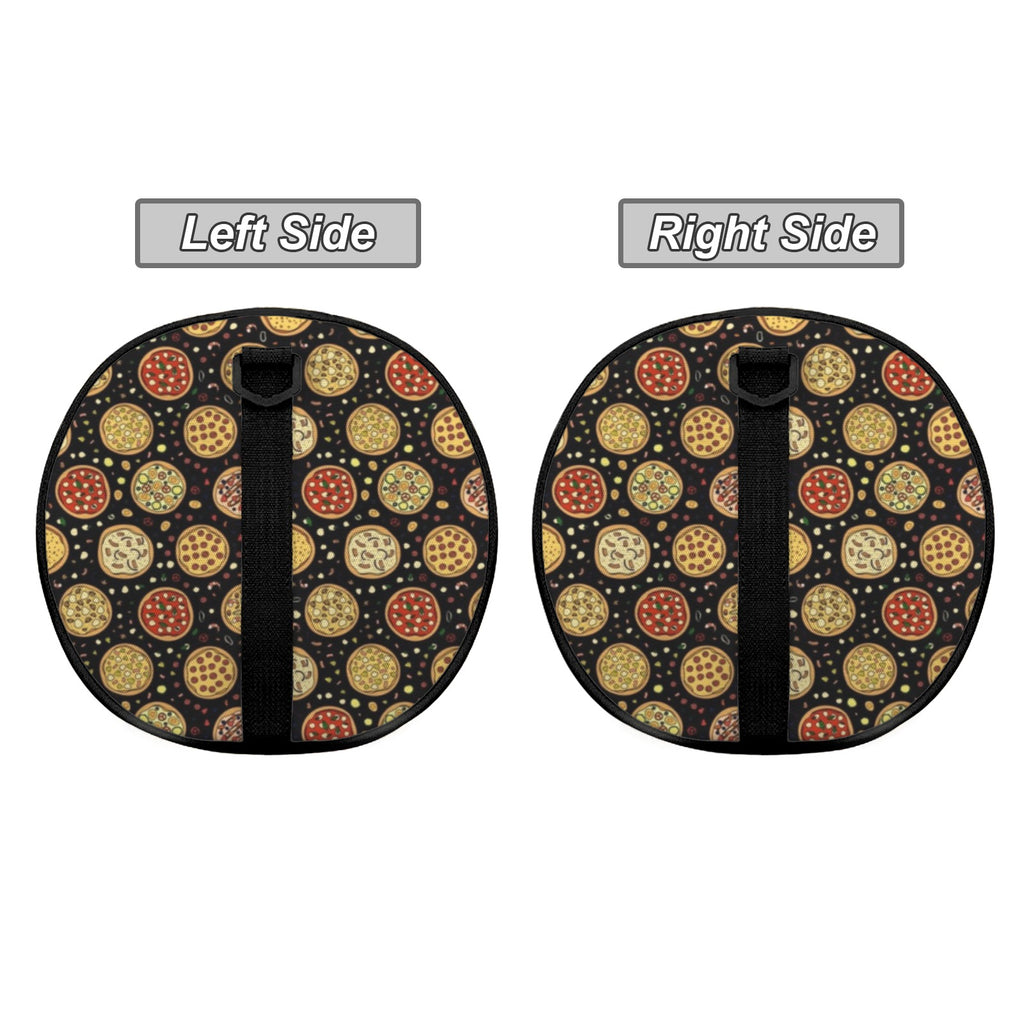 Round Pizzas On Black Duffle Bag Duffle Bag Printed Offshore