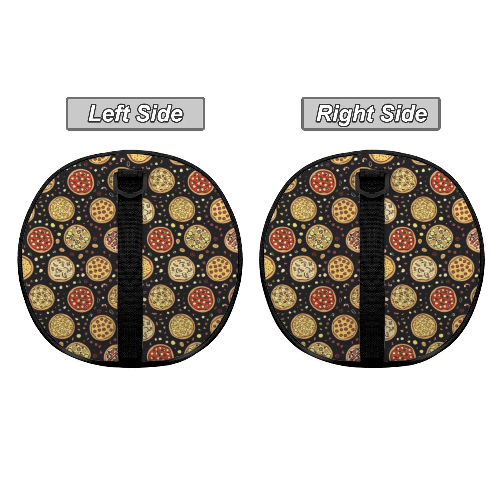 Round Pizzas On Black Duffle Bag Duffle Bag Printed Offshore