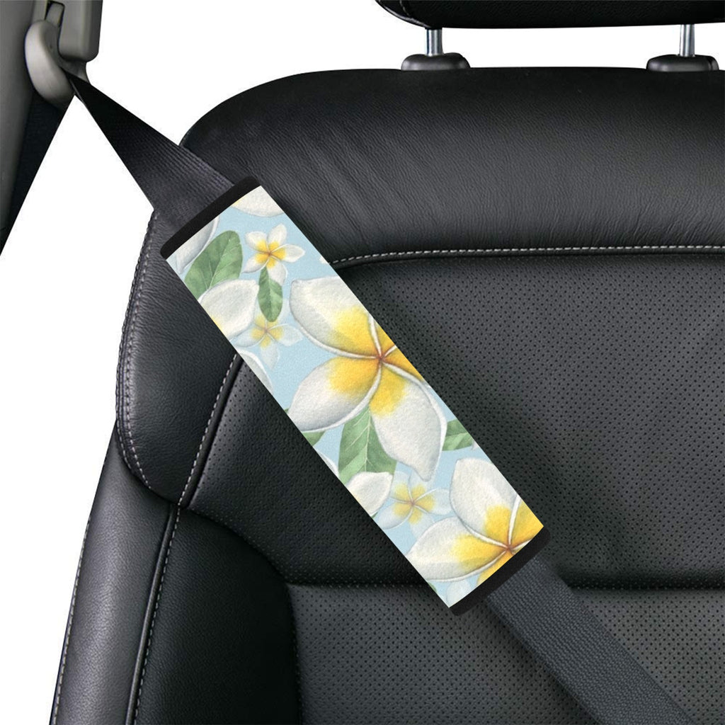 Delicate Frangipani Car Seat Belt Cover 7''x10'' (Pack of 2) Car Seat Belt Cover 7x10 (Pack of 2) Plants Printed Offshore