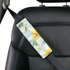 Delicate Frangipani Car Seat Belt Cover 7''x10'' (Pack of 2) Car Seat Belt Cover 7x10 (Pack of 2) Plants Printed Offshore