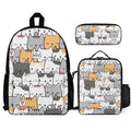 Cat Hello Three Piece Backpack Set white One size Three Piece Backpack Set Printed Offshore