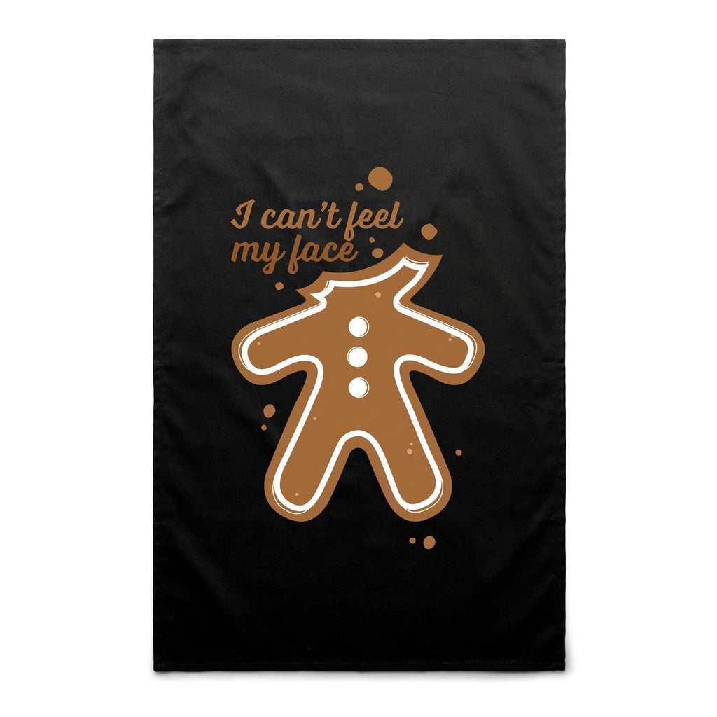 Gingerbread, I Can't Feel My Face - AS Colour Tea Towel Black One Size Christmas Tea Towel Christmas Printed In Australia
