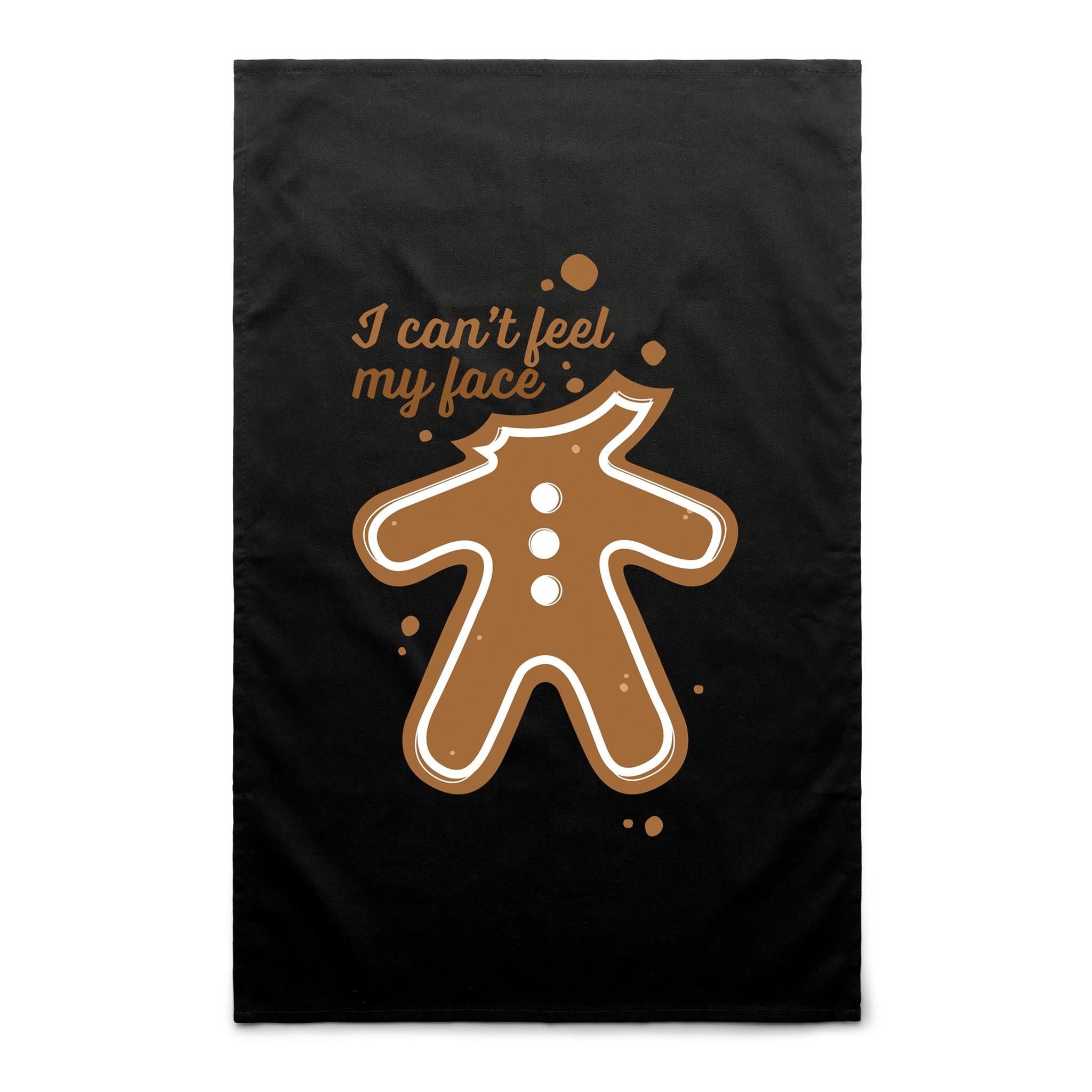 Gingerbread, I Can't Feel My Face - AS Colour Tea Towel Black One Size Christmas Tea Towel Christmas Printed In Australia