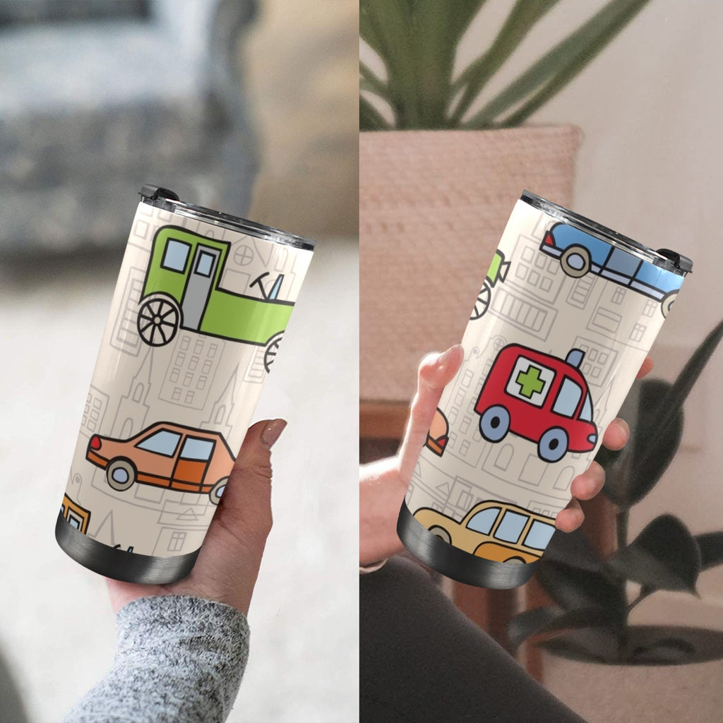 Kids Cars - 20oz Mobile Tumbler with Lid (Black Lock) 20oz Travel Mug Printed Offshore