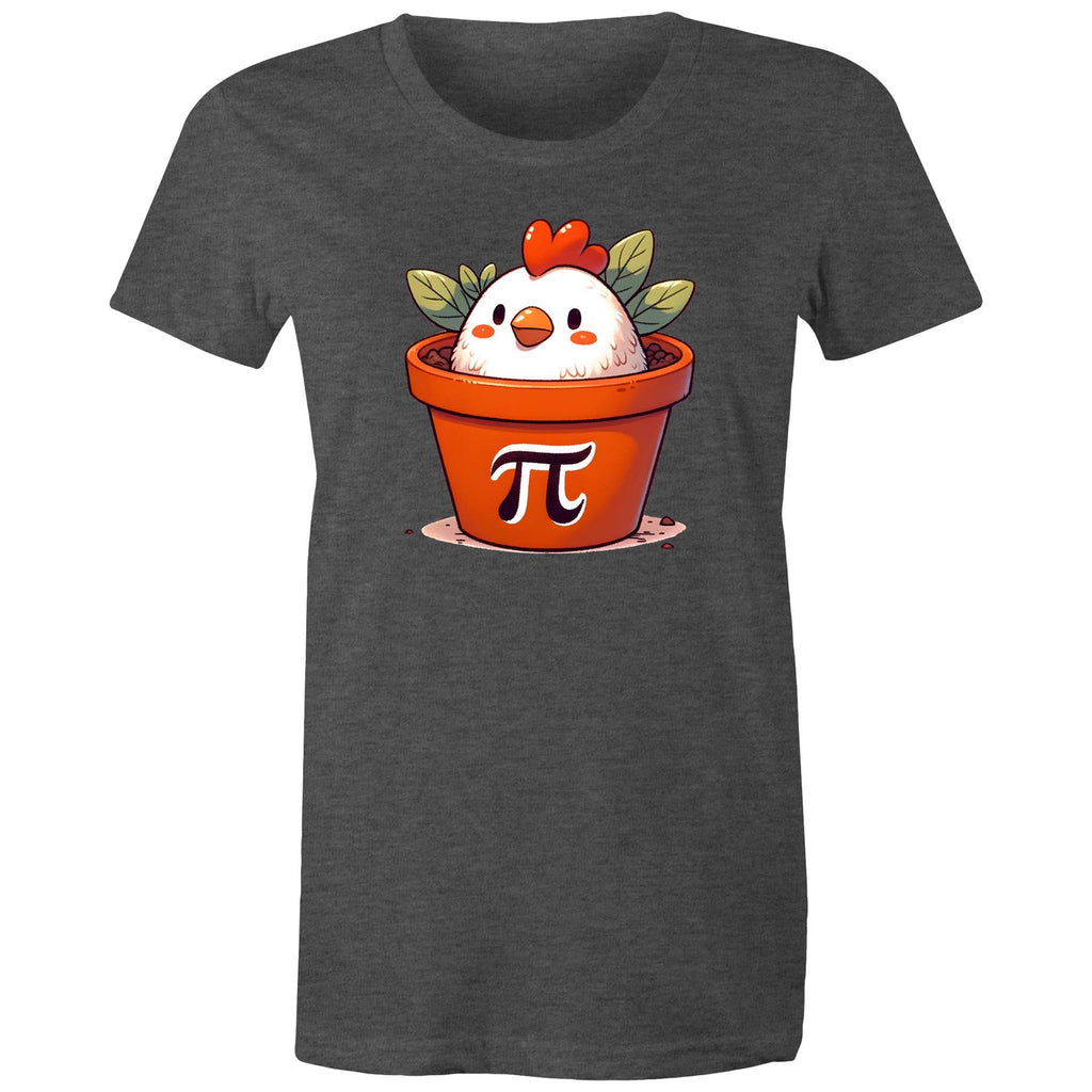 Chicken Pot Pi - Womens T-shirt Asphalt Marle Womens T-shirt animal Maths Printed In Australia