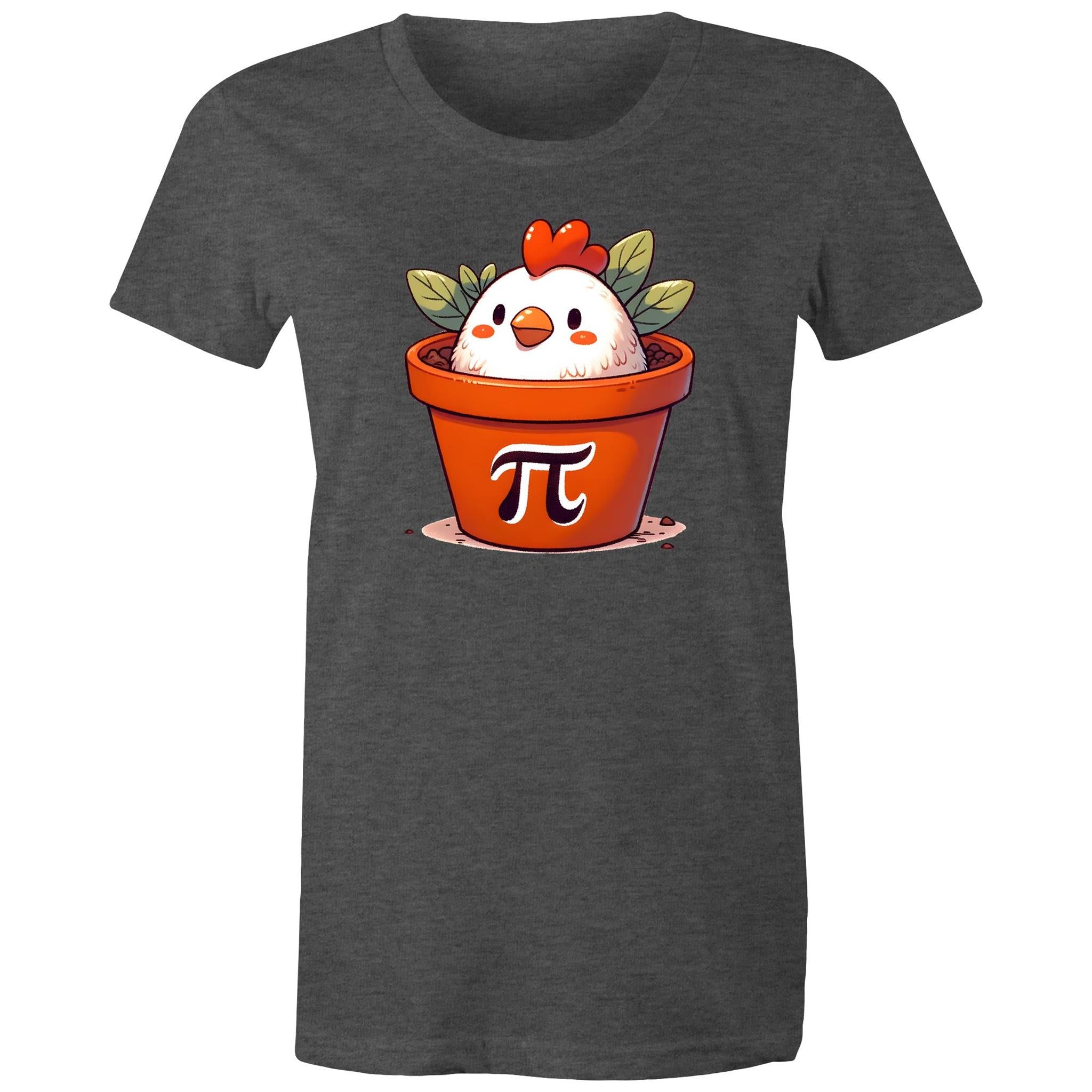 Chicken Pot Pi - Womens T-shirt Asphalt Marle Womens T-shirt animal Maths Printed In Australia