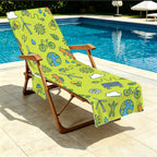 Go Green Beach Chair Towel Cover with Side Pockets