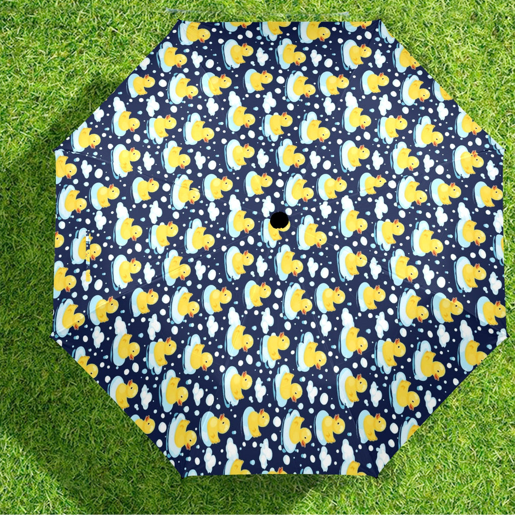 Rubber Ducks On Dark Umbrella