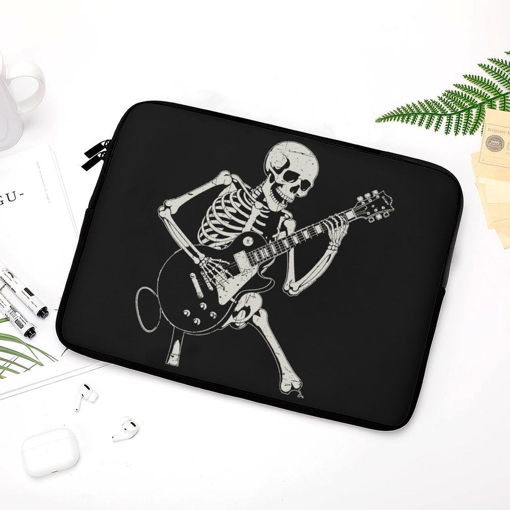 Skeleton Playing Guitar Laptop Sleeve (Multiple Sizes) Laptop Sleeve Music Printed Offshore