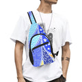 Blue Swirl Chest Bag One Size Cross Body Chest Bag Printed Offshore