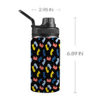 Colourful Chess Kids Water Bottle with Chug Lid (12 oz) One Size Kids Water Bottle with Chug Lid Chess Games Printed Offshore