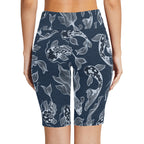 Blue Fish Women's Bike Shorts With Side Pockets Women's Bike Shorts animal Ocean Printed Offshore