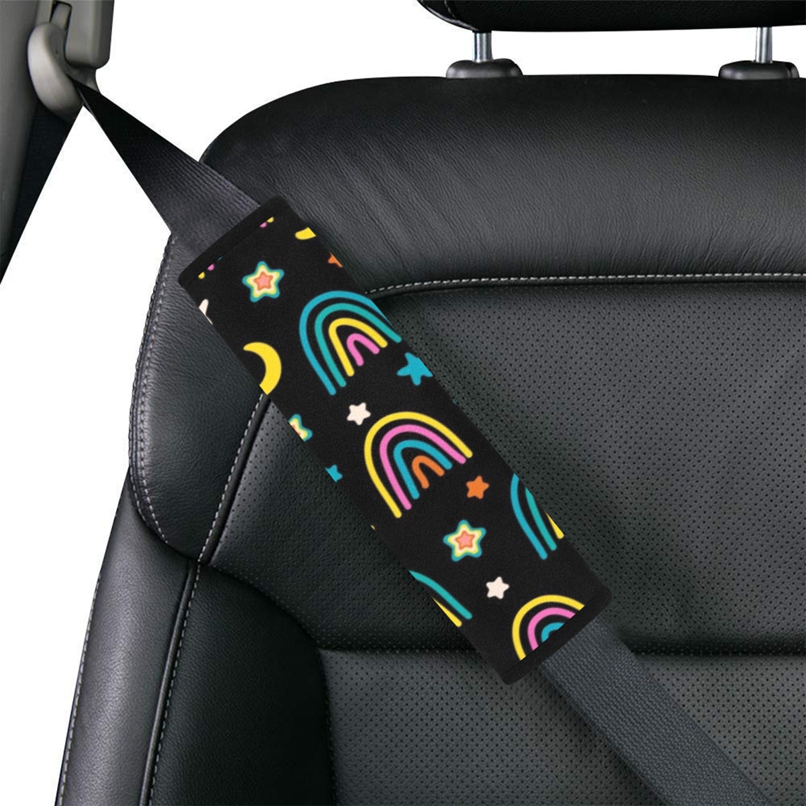 Rainbows Car Seat Belt Cover 7''x10'' (Pack of 2) Car Seat Belt Cover 7x10 (Pack of 2) Printed Offshore