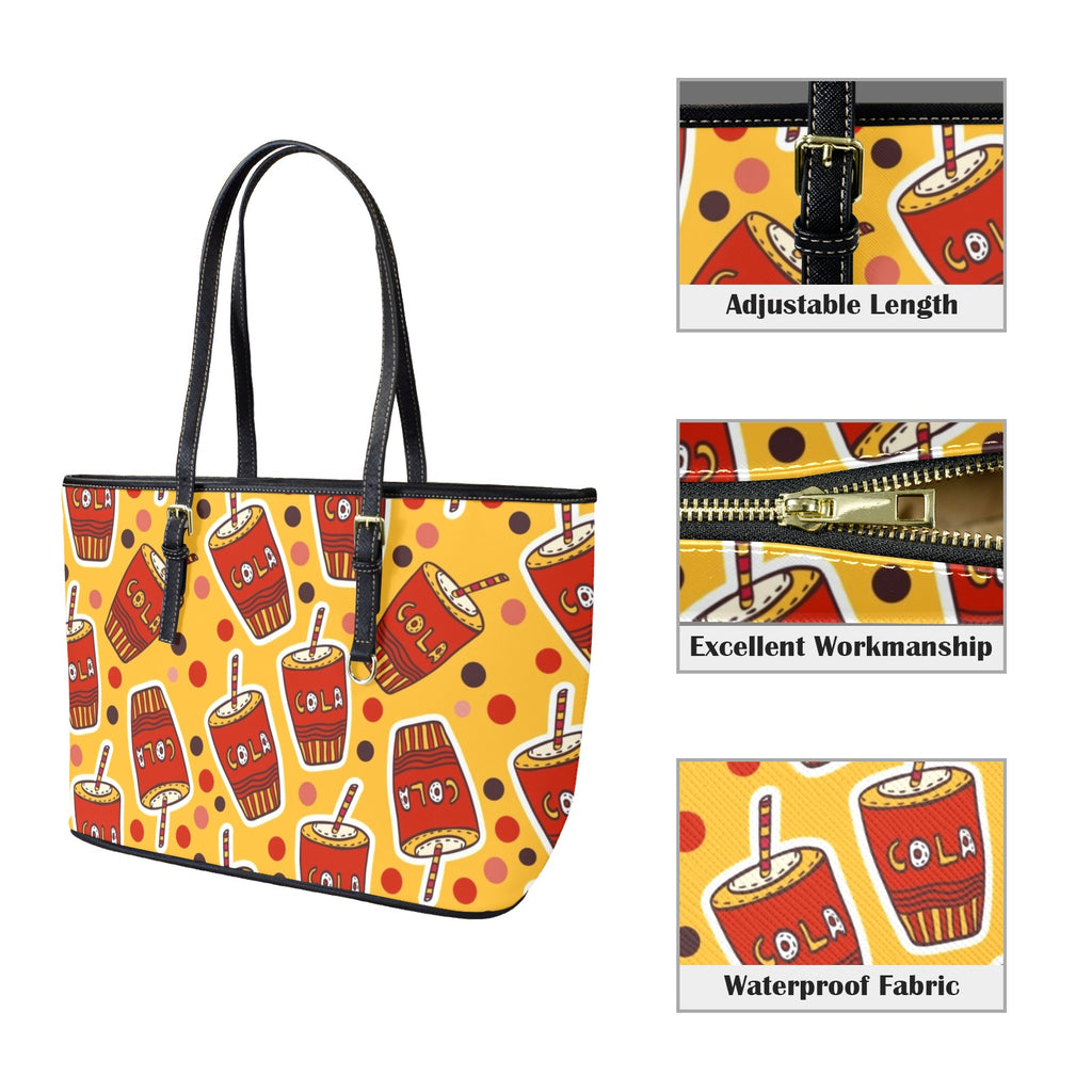 Cola - Leather Tote Bag-Large