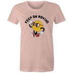 Keep On Moving - Womens T-shirt Pale Pink Womens T-shirt Fitness Printed In Australia