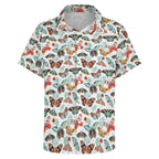 Pretty Moths And Butterflies Women's Short-Sleeve Button Up Shirt Women's Short-Sleeve Button Up Shirt animal Printed Offshore