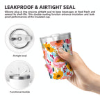 Bright And Colourful Flowers Small Stainless Steel Travel Mug Cup 12oz/350ml