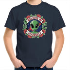 Believe In Yourself, Alien - Kids Youth T-shirt Navy Kids Youth T-shirt Motivation Positivity Printed In Australia Sci Fi