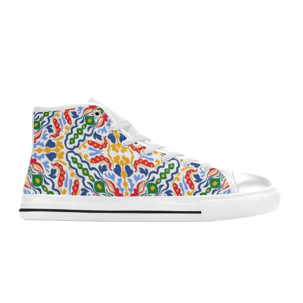 Bright Burst - Women's High Top Canvas Shoes Womens Classic High Top Shoes Printed Offshore