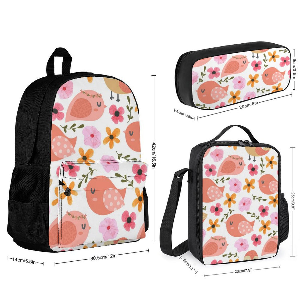Pretty Bird - Three Piece Backpack Set