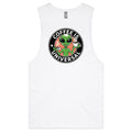 Alien, Coffee Is Universal - Mens Tank Top Tee White Drop Arm Tank Top Coffee Printed In Australia Sci Fi