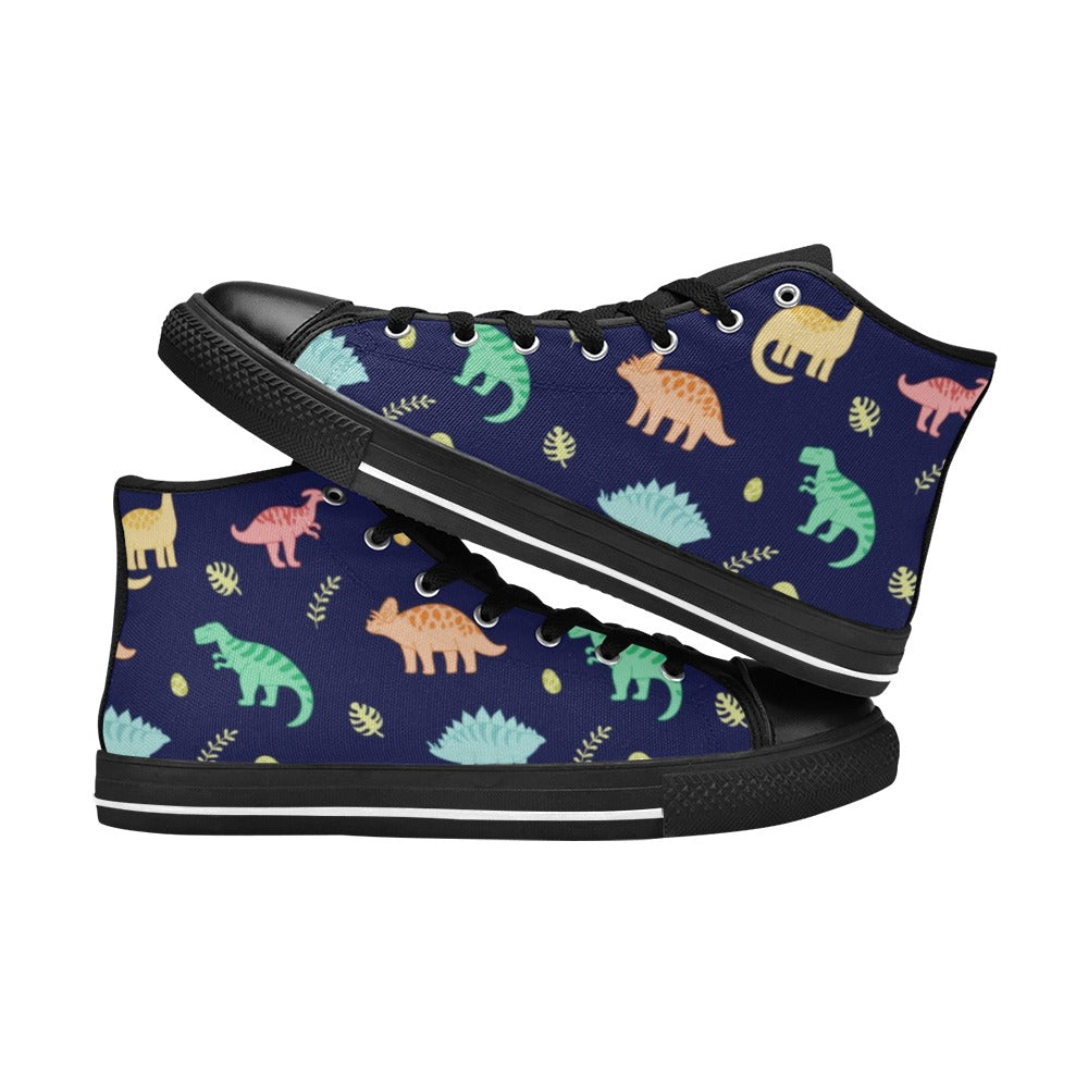 Dinosaurs - Kids High Top Canvas Shoes