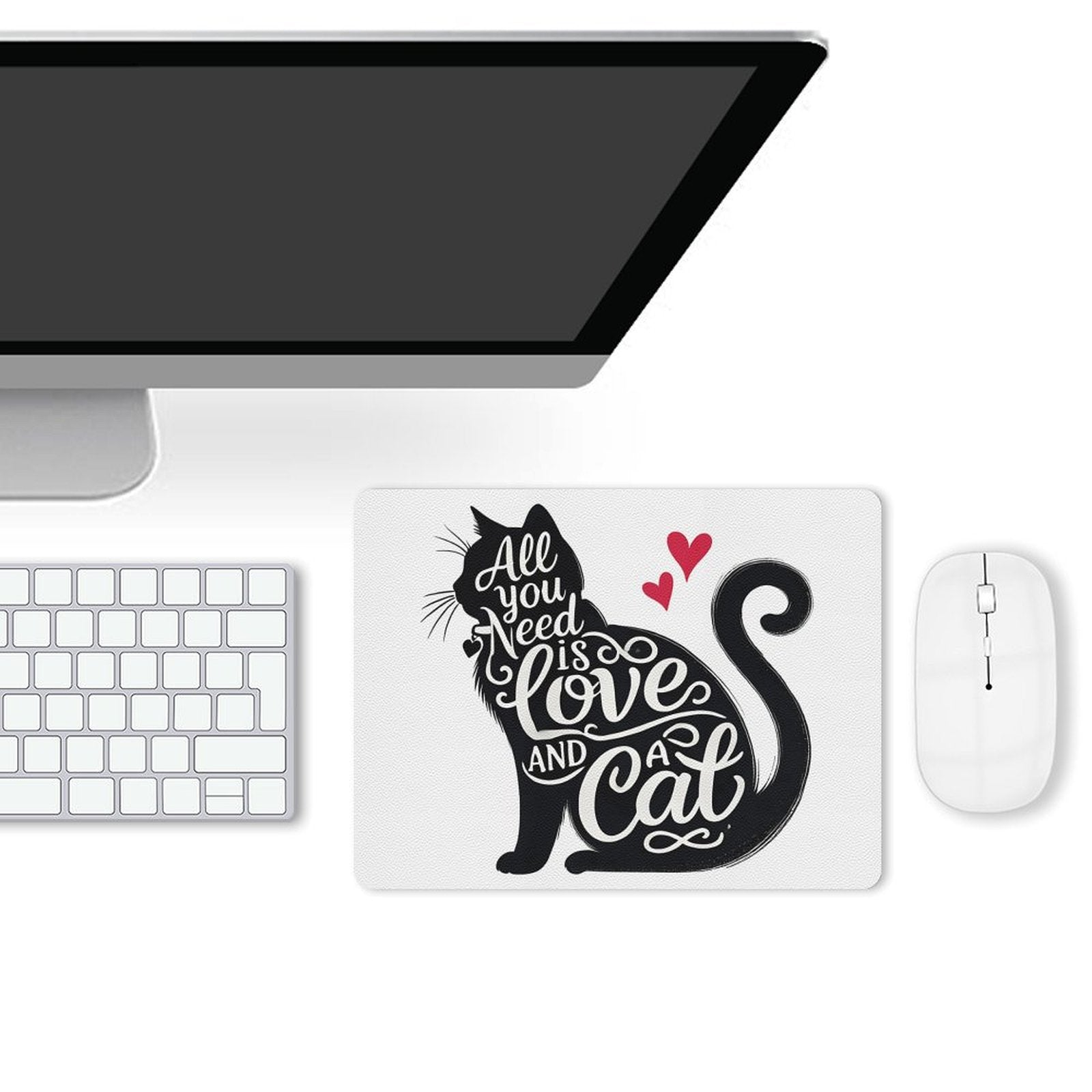 All You Need Is Love And A Cat Leather Mouse Pad Leather Mouse Pad animal Printed Offshore