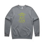 Alien Abduction - AS Colour Stencil Crew Sweatshirt Gravel Sweatshirt Printed In Australia Sci Fi