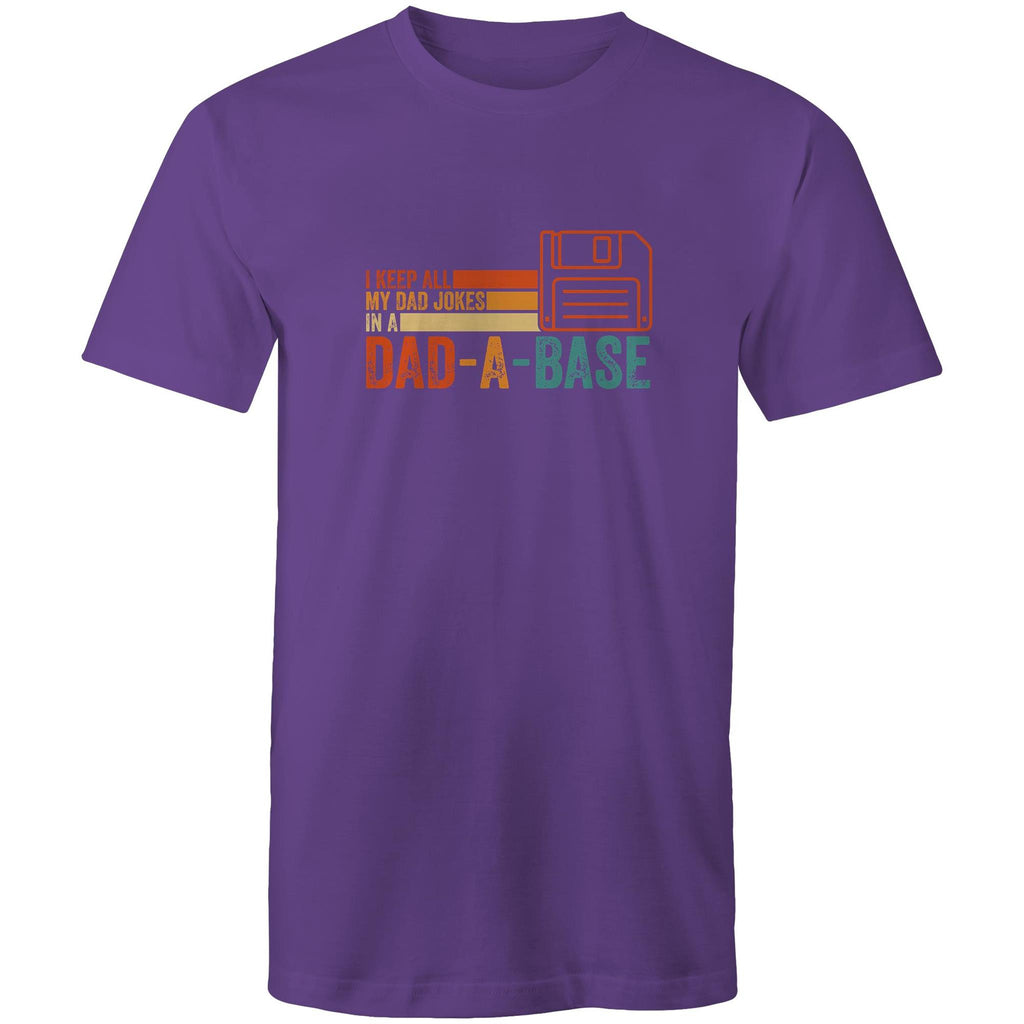 Dad Jokes Dad-A-Base - Mens T-Shirt Purple Mens T-shirt Dad Printed In Australia Tech