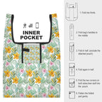 Tropical Flowers And Leaves Foldable Shopping Bag