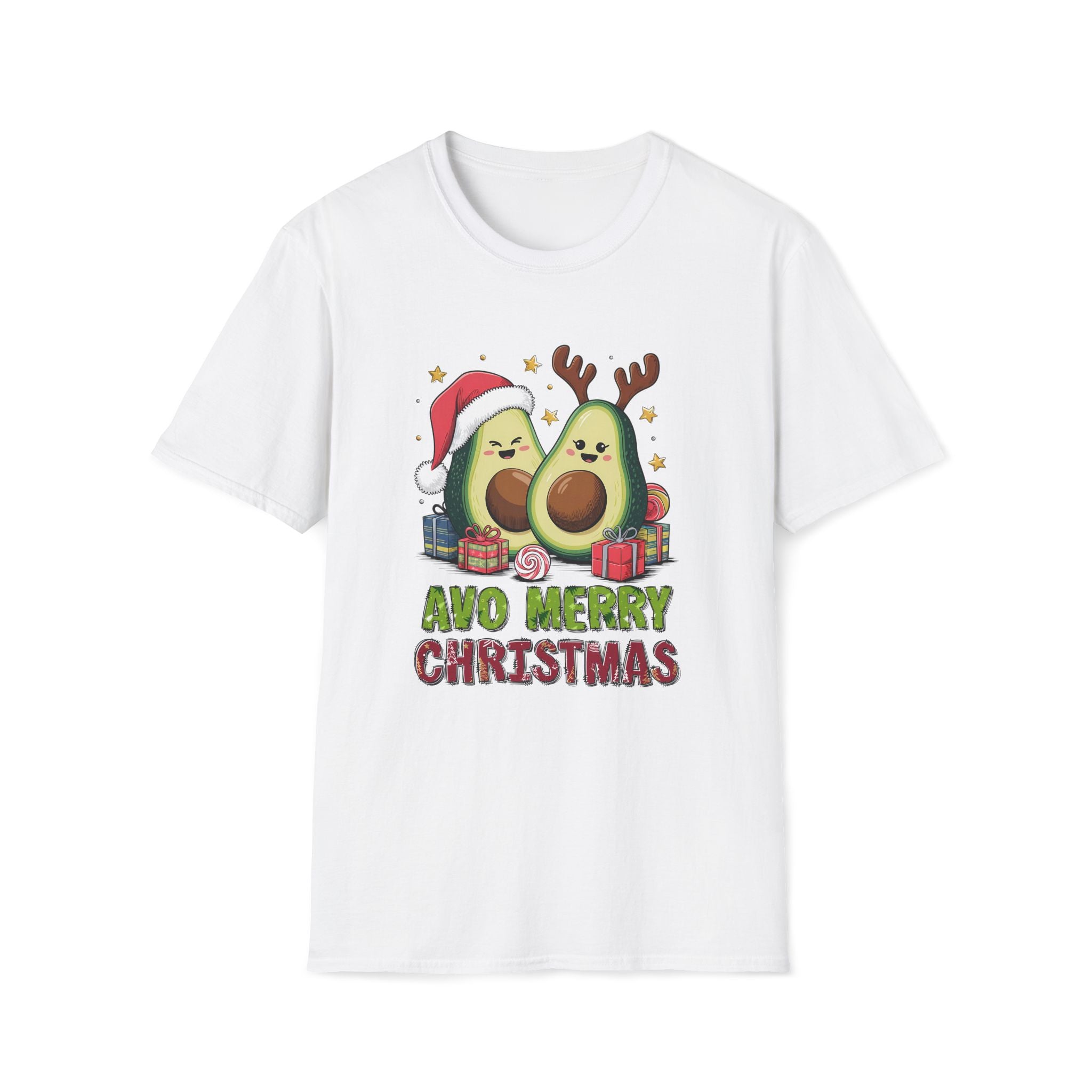 Avo Merry Christmas, Avocado - Unisex Softstyle T-Shirt