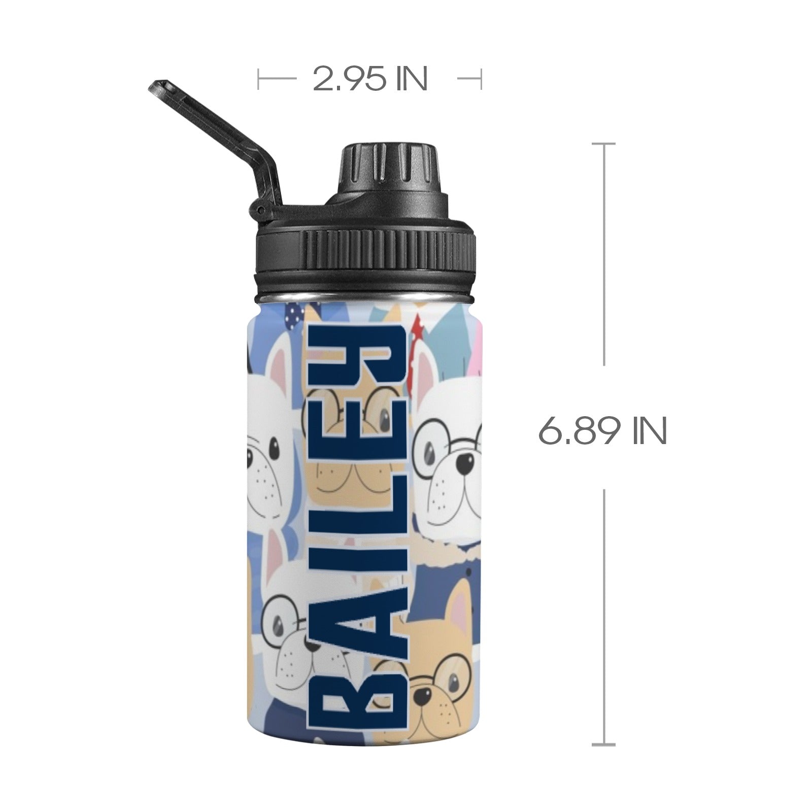 Personalised - Dog Crowd - Kids Stainless Steel Water Bottle