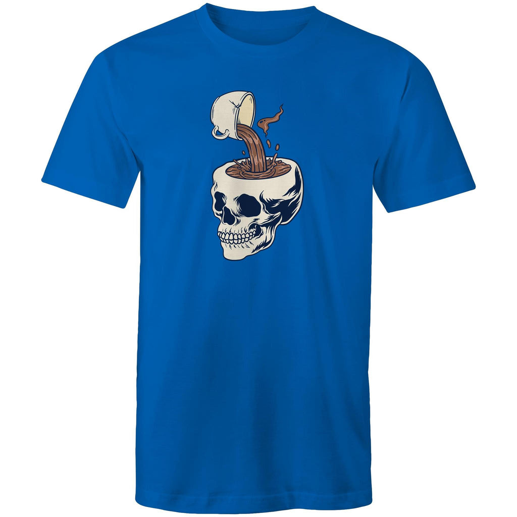 Coffee Skull - Mens T-Shirt Bright Royal Mens T-shirt Coffee Printed In Australia