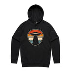 UFO, Retro Stripes - Mens Hoodie Black Mens Hoodie Printed In Australia Sci Fi