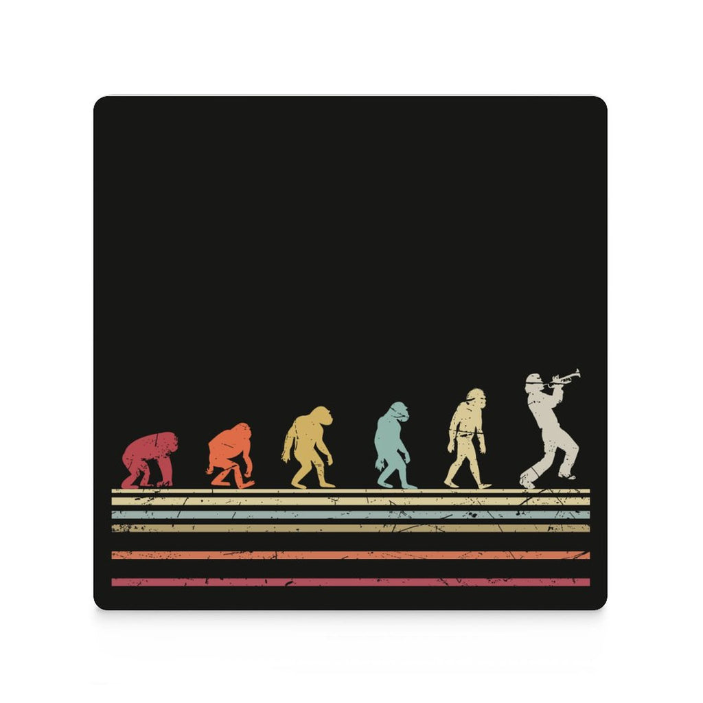 Trumpet Player Evolution - Ceramic Coasters (Square) Ceramic Coasters Music Printed Offshore