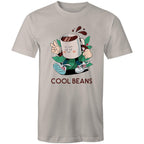 Cool Beans, Coffee - Mens T-Shirt Light Grey Mens T-shirt Coffee Printed In Australia