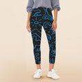Blue Squiggle - Women's High Waist Pockets Yoga Leggings